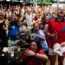 England fans celebrate following a screening of the FIFA Women’s World Cup 2023 semi-final at BOXPARK Wembley