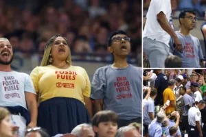 Fury as eco-zealots halt US Open semi final as one glues himself to floor