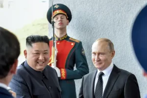 North Korean train thought to be carrying Kim Jong Un departs for Russia