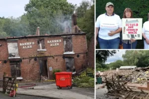 Man and woman assaulted at ruins of Britain’s wonkiest pub – before fleeing by car and colliding with pedestrian