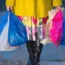 A woman carrying shopping bags