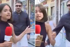 Fury as Spanish TV reporter groped live on air before confronting ‘idiot’ in viral video