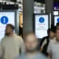 Screens displayed the test alarm message at a train station in Berlin