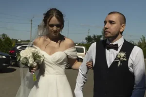 Village celebrates wedding of blinded Ukrainian soldier