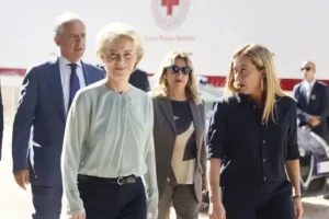 EU and Italian leaders tour Lampedusa amid surge in migrant arrivals