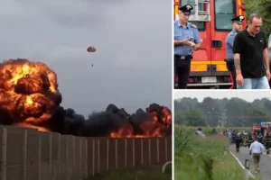 Horrific moment Italian ‘Red Arrow’ crashes into ground killing girl, 5, and leaving family with burns