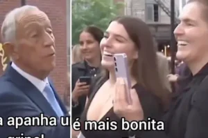 Portuguese president in sexism row as he comments on young woman’s cleavage and says she is prettier than mother