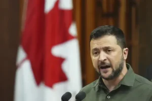 ‘Stay with us to victory’: Zelensky makes plea in Canadian parliament