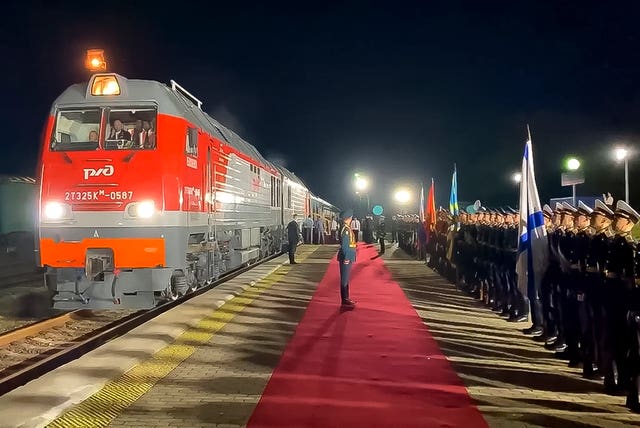 90f2944909c34915adfa93f267680159 The train with North Korea’s leader Kim Jong Un arrives after crossing the border to Russia at Khasan, about 127km (79 miles) south of Vladivostok