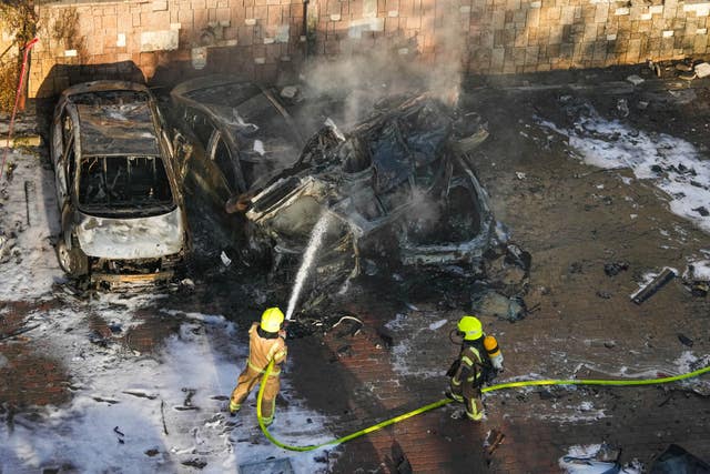 08189183ca1744eab0f9864e3d43f955 Israeli firefighters extinguish a blaze