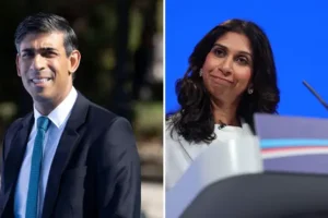 Rishi Sunak refuses to back Suella Braverman after she warned there was a ‘hurricane’ of migrants coming to Britain