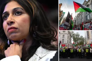 Braverman says waving Palestinian flag ‘may not be legitimate’ as she urges cops to crack down on Hamas support in UK