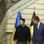 Ukraine’s president Volodymyr Zelensky, left, and Belgium’s prime minister Alexander De Croo