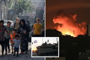 Israel orders evacuation of 1.1m people from northern Gaza within 24 hours as Sunak urges Netanyahu to protect civilians