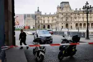 Major French landmarks evacuated after ‘written threats’ made after stabbing of teacher to death in Arras