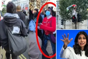 Hunt for Palestine supporters with ‘pro-Hamas hang-glider signs’, as Suella Braverman vows crackdown
