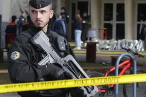 Macron holds security meeting with France on high alert after school stabbing