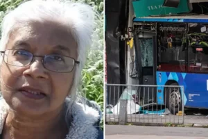 ‘Well-loved’ aunt, 77, dies after bus crashes into shop in Manchester as man bailed for causing death by dangerous driving
