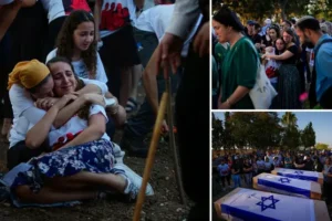 ‘Life will never be the same’: Heartbroken family of British mother and daughters killed by Hamas pay tribute at funeral
