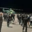 Crowds stormed the aiport.