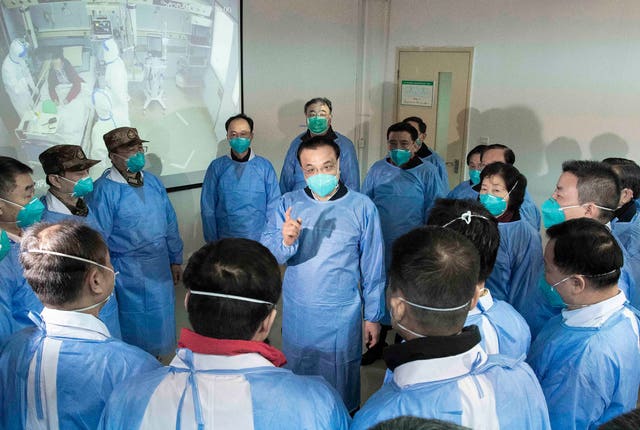c20c72e8e39f4d108cda1581c62ed39a Then-Chinese premier Li Keqiang, centre, speaks to medical workers at Wuhan Jinyintan Hospital in Wuhan in central China’s Hubei province on January 27 2020