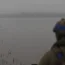 A Ukrainian serviceman at the front line near Kherson