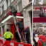 Jewish prayers were interrupted at St Pancras after protesters sprayed a weapons firm HQ in red paint