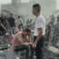 Palestinians look for survivors after an Israeli air strike
