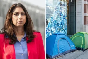 Suella Braverman claims sleeping rough is ‘a lifestyle choice’ as she calls for crackdown on homeless pitching tents