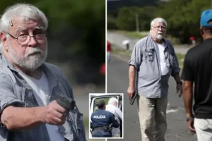 Driver, 77, arrested after being filmed shooting dead two eco-protesters blocking road