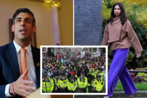 Rishi Sunak ‘considers firing Suella Braverman’, with Conservatives split over Palestine police bias comments