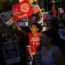 Hotel workers at a rally in Las Vegas