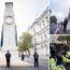 Police stand guard at the Cenotaph