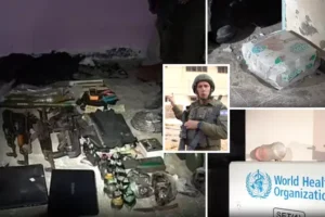 Israel ‘finds Hamas hospital terror base where hostages were held’ – as footage shows guns, grenades and nappies