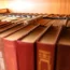 Old books on a shelf