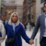 Left to right: Ashley Dales' sister, mother Julie Dale and stepfather Rob Jones arriving at Liverpool Crown Court for the trial of four men who are charged with the murder of the 28-year-old. Picture date: Monday October 2, 2023.