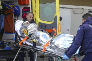 Search for missing crewmen after cargo ship sinks in heavy seas off Lesbos