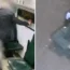 The paramedic rolls on the ground in pain after being pushed out of the ambulance