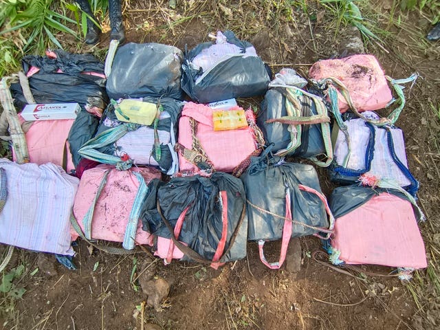 496359c255b14b4e865913d89893ad6a Bags containing methamphetamine pills are displayed during a news conference in Chiang Rai province, Thailand