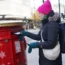 A Royal Mail Christmas postbox on Oxford Street