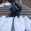 Palestinians mourn relatives killed in the Israeli bombardment of the Gaza Strip