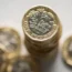 Piles of pound coins