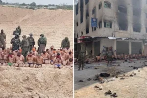 Dozens of Palestinian men captured by the IDF, stripped and paraded around Gaza