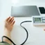 A man checking his blood pressure
