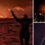 Crowds defied official calls to stay away from the volcano