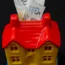 A house-shaped money box
