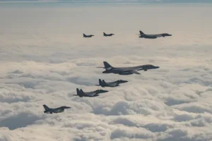 US flies bomber as part of joint drills with South Korea and Japan