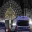 Police vans outside cathedral