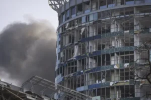 Russia launches 122 missiles and 36 drones in war’s ‘biggest aerial barrage’