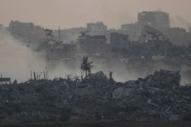 Smoke rises following an Israeli bombardment in the Gaza Strip, as seen from southern Israel